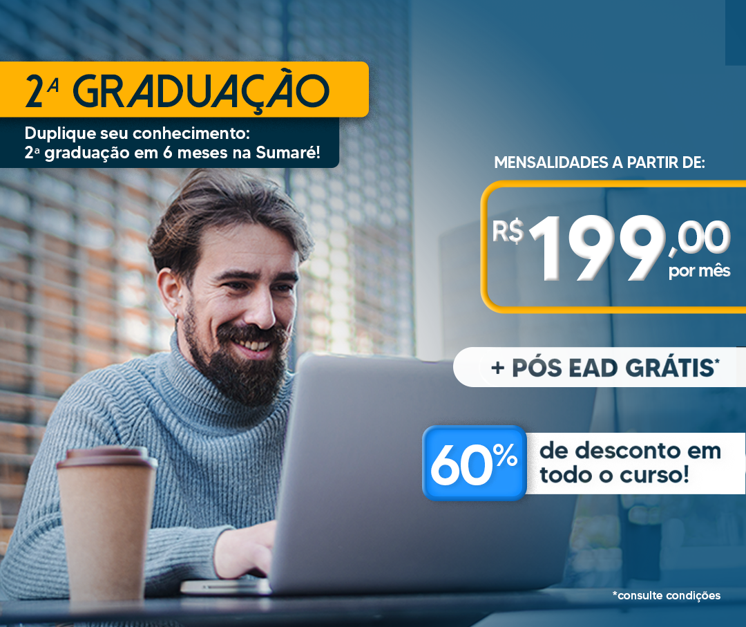 Graduação, Licenciatura e Pós-Graduação 100% EAD. Maior faculdade EAD de São Paulo. Cursos a partir de R$ 59,00 por mês.