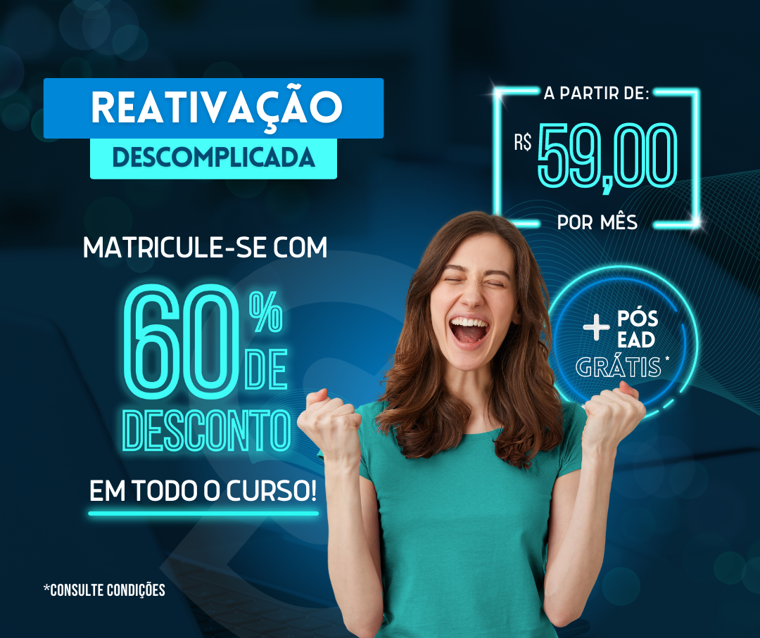 Graduação, Licenciatura e Pós-Graduação 100% EAD. Maior faculdade EAD de São Paulo. Cursos a partir de R$ 59,00 por mês.