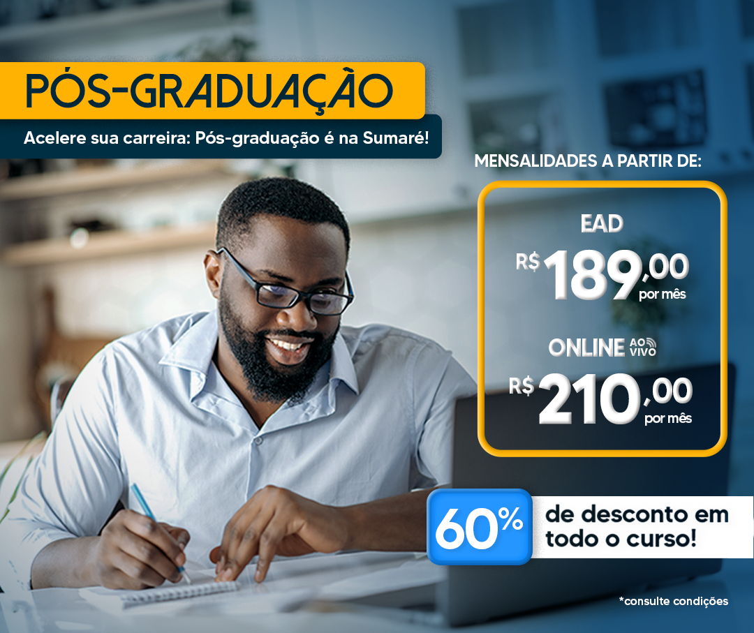 Graduação, Licenciatura e Pós-Graduação 100% EAD. Maior faculdade EAD de São Paulo. Cursos a partir de R$ 59,00 por mês.
