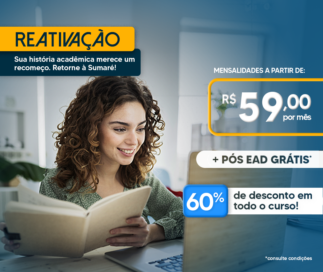 Graduação, Licenciatura e Pós-Graduação 100% EAD. Maior faculdade EAD de São Paulo. Cursos a partir de R$ 59,00 por mês.